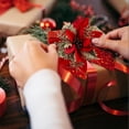 thumbnail image 6 of 30PCS Poinsettia Flower 5.5" Artificial Poinsettia with Clips Glitter Poinsettia Christmas Ornaments Christmas Tree Flower Decorations with Stems DIY Xmas Wreath Holiday Home Party Decor, 6 of 9