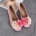 thumbnail image 6 of Purcolt Womens Double Flower Faux Suede Flats Lightweight Casual Round Toe Soft Sole Ballet Shoes Comfort Slip On Dress Shoes for Work Office Walking, 6 of 9