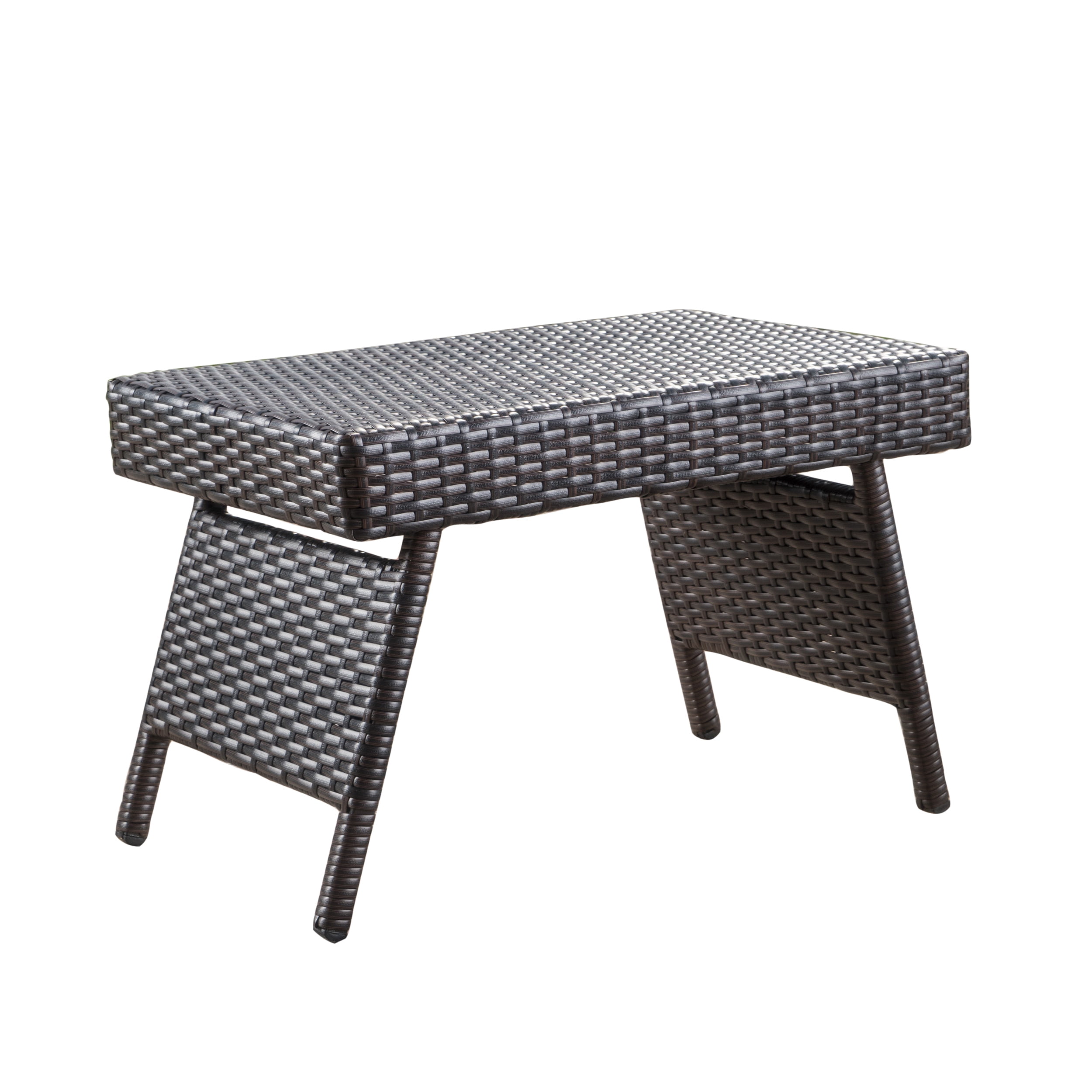 Anthony 3 Piece Outdoor Wicker Lounge with Cushions and Coffee Table, Grey, Red
