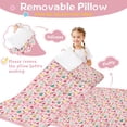 thumbnail image 3 of Pink Christmas Santa and Tree Pattern Toddler Nap Mats for Kids Preschool,51"x22" Sleeping Mat Bag or Kids,Toddler Sleeping Bag,Toddler Nap Mat or Daycare, 3 of 6