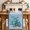 Blue Teal, variant on Navy Blue Seahorse Table Runner - 36 Inch Long Summer Coastal Bubbles Ocean Waves Cotton and Linen Blended Dress Scarves Farmhouse Table Runner for Kitchen Dining, Coffee Table, 13" x 36"