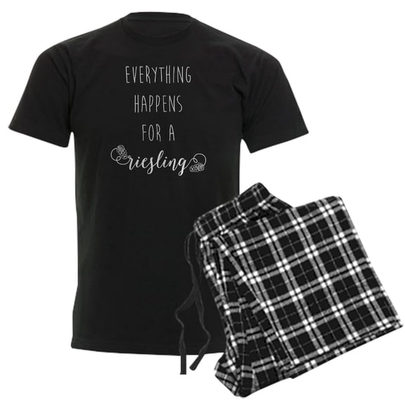 CafePress - Everything Happens For A Riesl Men's Dark Pajamas - Men's Dark Loose Fit Cotton Pajama Set