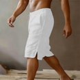 thumbnail image 5 of CQONEPT Mens Casual Shorts Cotton Athletic Workout Shorts Lounge Bermuda Drawstring Sweat Shorts with Pockets White L, 5 of 7