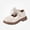 Beige, variant on Viluyesy Girls Dress Mary Janes Kids Party Wedding Walking Patent Leather Bow Pearl Strap Comfort School Flats Beige Size 9 Toddler