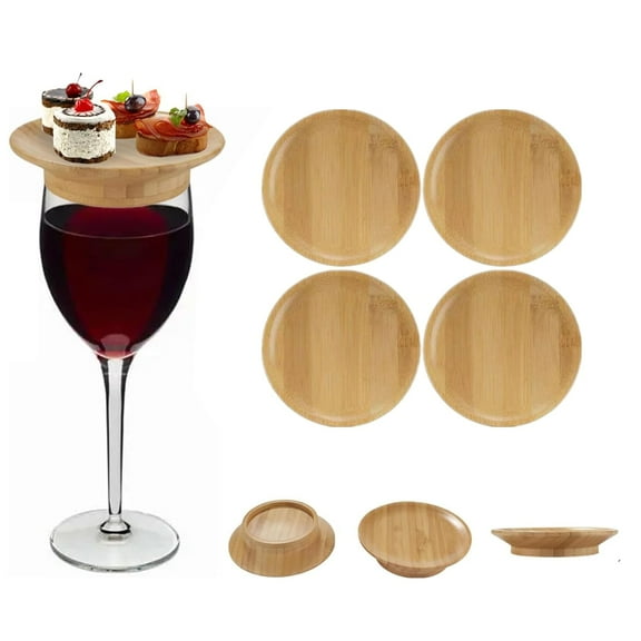 ZephyrZing Wine Glass Charcuterie Topper - Wine Glass Charcuterie Board Topper, Wine Glass Topper Charcuterie Plate Prevent Red Wine From Splashing, Party Wine Accessories for Appetizer(4pcs)