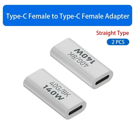 Strhowill 2 Pack USB C Female to Female Adapter,USB Type C Coupler Extender Support 140W,40Gbps,8K@60Hz for Laptop,Smartphones and More Type C Devices