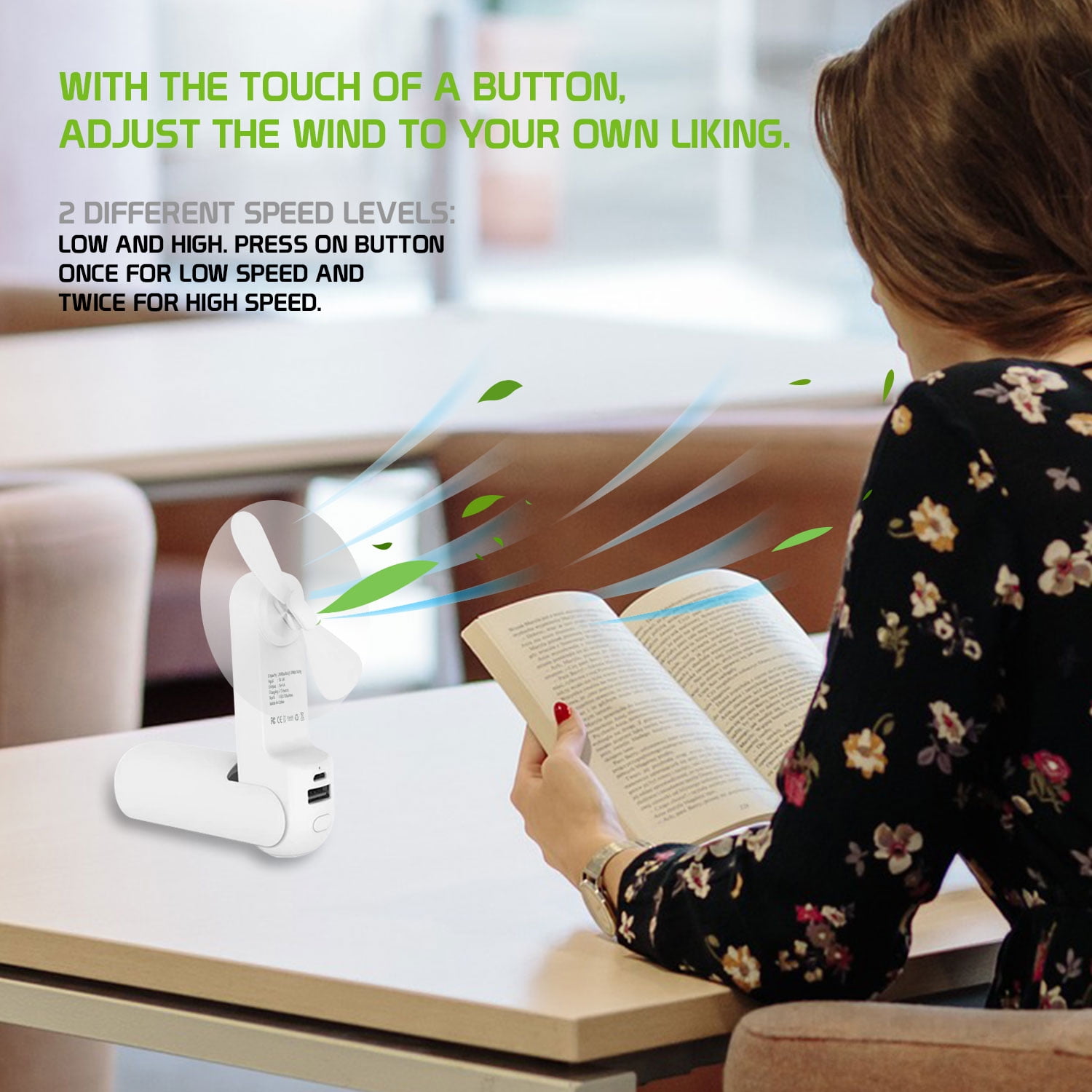 Cellet Multipurpose Mini Fan With A Power Bank And Flashlight Portable