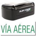 thumbnail image 1 of Slim Pre-Inked Via Aerea Stamp, Slim 1444, Ultra Slim Design, Impression Size 1/2" by 1-3/4", Up to 25,000 Impressions - Green Ink, 1 of 10