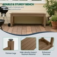 thumbnail image 4 of AwayHome 44"Weatherproof HIPS Outdoor Bench for 2-Person, Never Rot or Fade, Park Bench with Wood Grains,Brown, 4 of 7