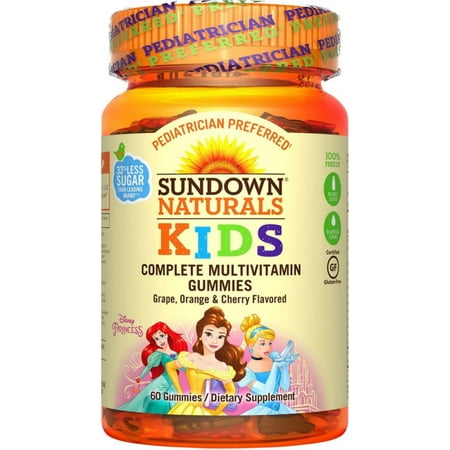 Sundown Naturals Naturals Kids Disney Princess Complete Multivitamin 60 ea (Pack of 6)