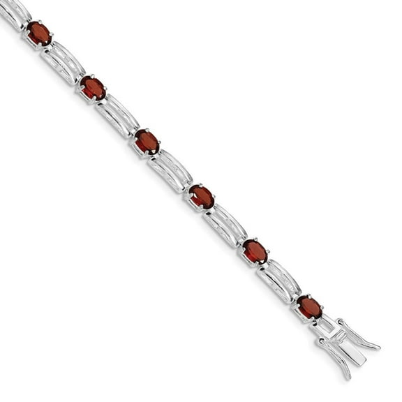 Primal Silver Sterling Silver Garnet Bracelet