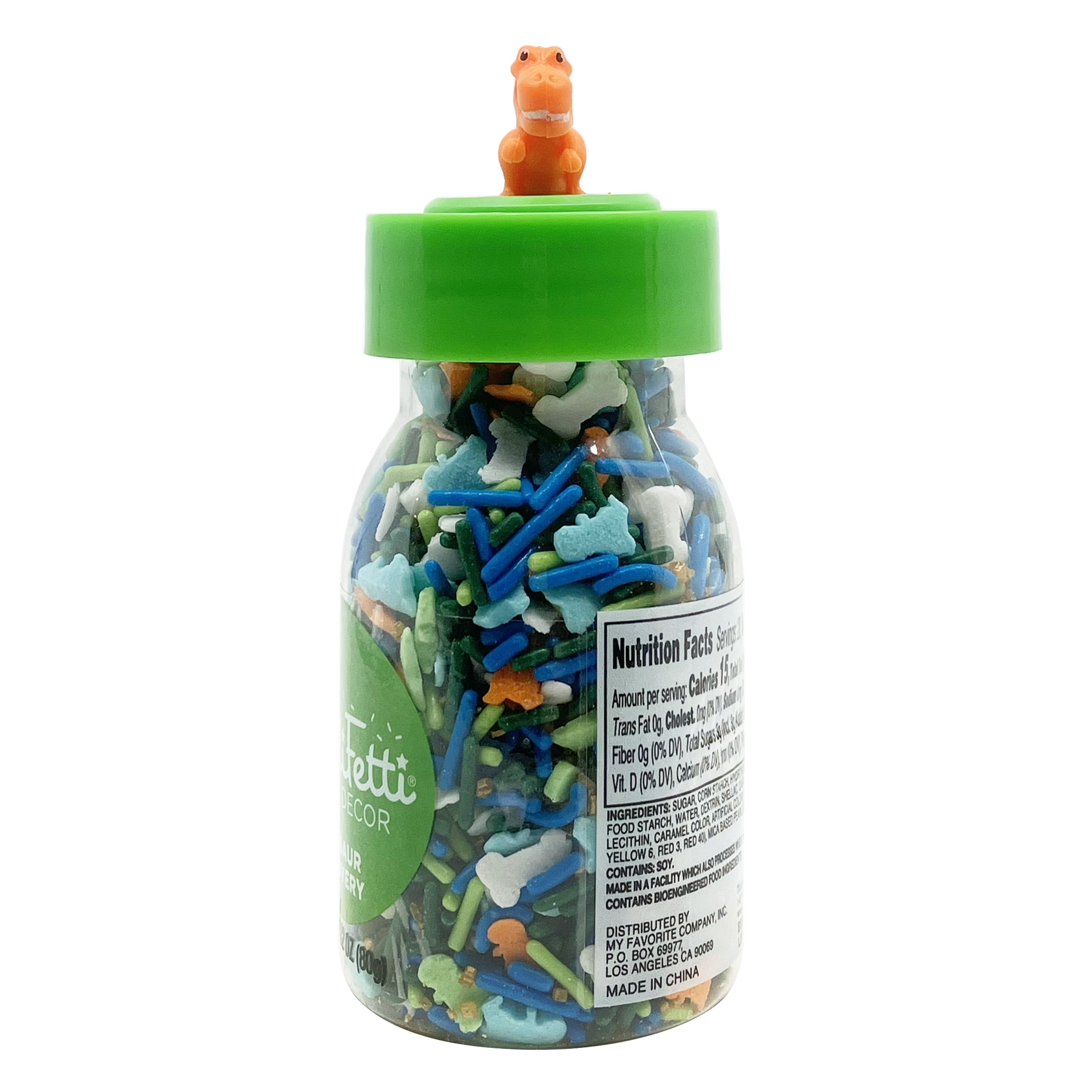CandiFetti Edible Decor Dinosaur Discovery Multi-Color Dessert Sprinkles, 2.82 oz