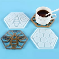 Wmkox8yii 2Pcs Silicone Bee Honeycomb -Coasters Resin Casting Mold Tray Cup Mat Epoxy Mould