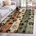 thumbnail image 3 of Area Rug for Living Room, Sage Green Brown Non-Slip Indoor Large Carpet for Bedroom/Dining Room, Farmhouse Dog Paw Vintage Washable Low-Profile Rectangle Floor Mat Runner Rugs - 3 x 5 Ft, 3 of 7