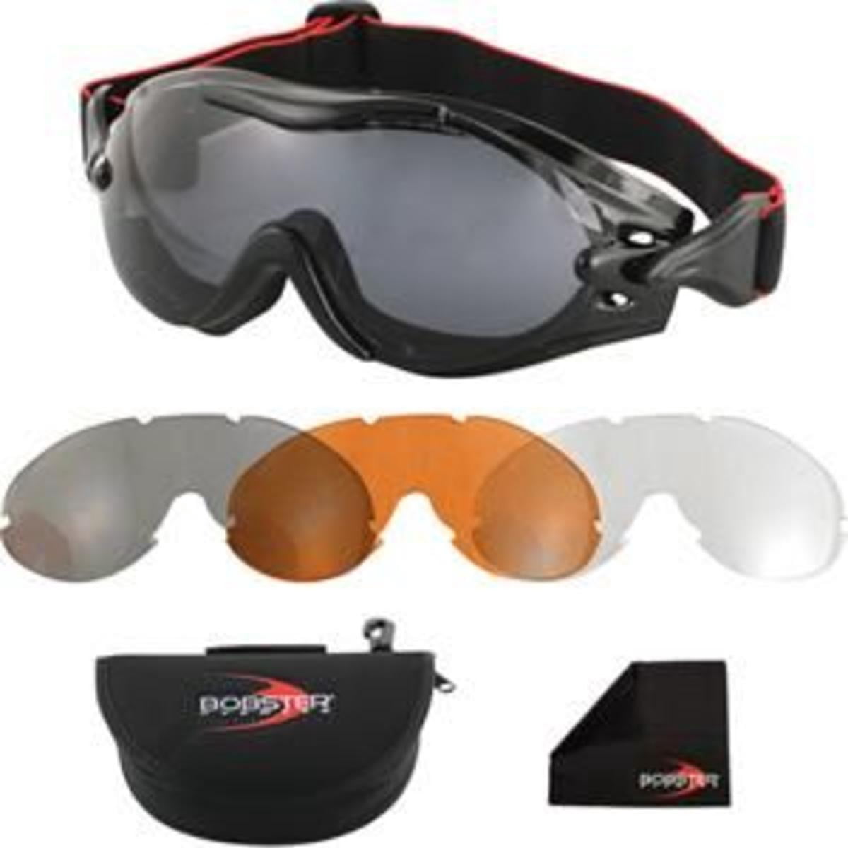 Bobster® Phoenix Gloss Black Frame Smoked-Amber-Clear Lens
