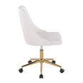 thumbnail image 2 of LumiSource Gold Metal, White PU Marche Task Chair, 2 of 4