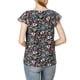 thumbnail image 3 of BLUSA FLORAL PARA MUJER INSPIRADA EN SAN VALENTÍN, CASUAL DE VERANO, CUELLO CUADRADO, MANGA CORTA CON VOLANTES, TALLA 3XL, AZUL MARINO, 3 of 7