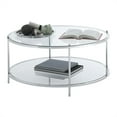 thumbnail image 2 of Convenience Concepts Royal Crest Round Glass Coffee Table in Chrome Metal Frame, 2 of 5