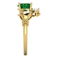 thumbnail image 3 of Claddagh Engagement Ring for Women - 1.06ct Simulated Emerald in 18K Yellow Gold Promise Ring, 3 of 6