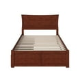 thumbnail image 3 of Leo & Lacey 2-Drawer Solid Wood Urban Full Storage Platform Bed in Walnut, 3 of 11