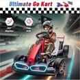 thumbnail image 5 of Licensed BMW Electric Go Kart for Kids 6-12, 24V 9AH Drift Kart Ride on Toys, Dual 200W Motors, Adjustable Seat, Drift Mode, 2 Speed, LED Lights, 5 of 10