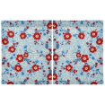 thumbnail image 2 of Red Blue Flowers Pattern Tier Curtains Tier Kitchen Living Room Bedroom Balcony 2 Panels 27x36 Inch, 2 of 9