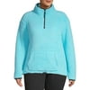 No Boundaries Juniors' Plus Size Quarter-Zip Pullover Sherpa Sweatshirt