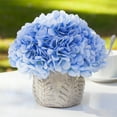 thumbnail image 2 of Enova Home Artificial Silk Hydrangea Faux Flowers Arrangement in Round Tapered Ceramic Pot for Home Office Wedding Decoration (Blue), 2 of 4