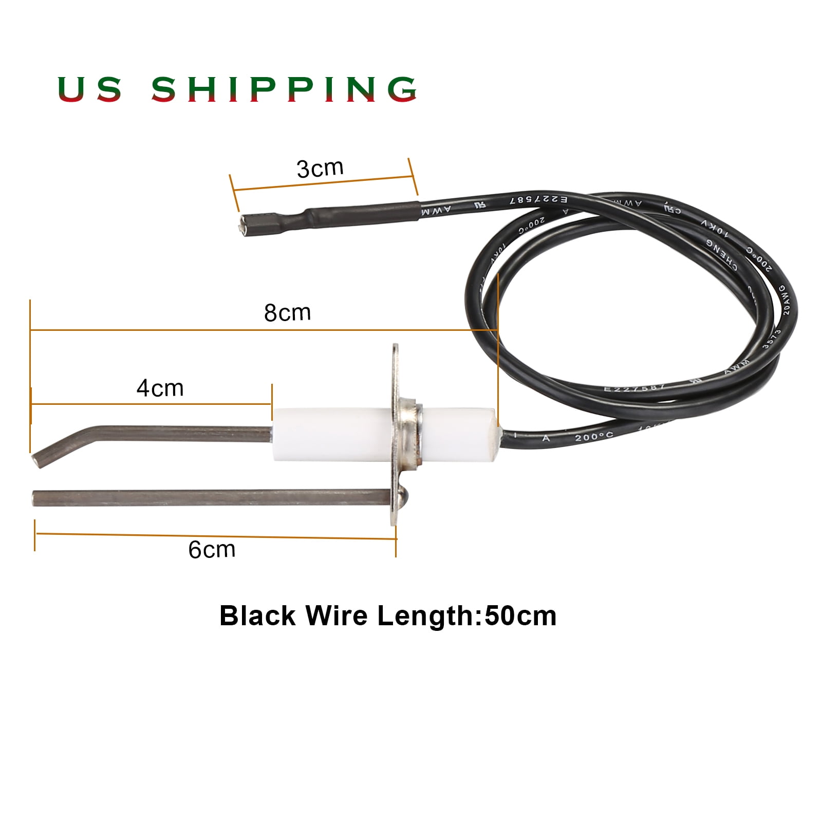 Ground Wire for Fire Pit Gas Burner System Lemfema Fire Pit Igniter 2 Outlet Push Button Ignition Kit AAA Battery Type