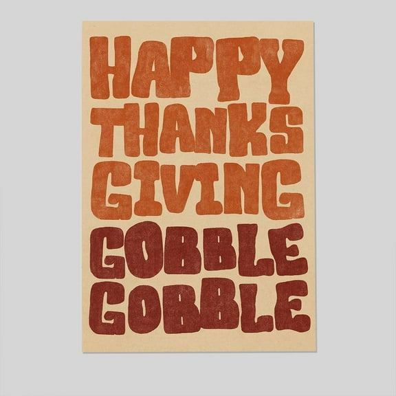 Retro Fall Decor- Vintage Thanksgiving Typography Poster, One Sheet Wall Size 24''x36'' -Gategoo