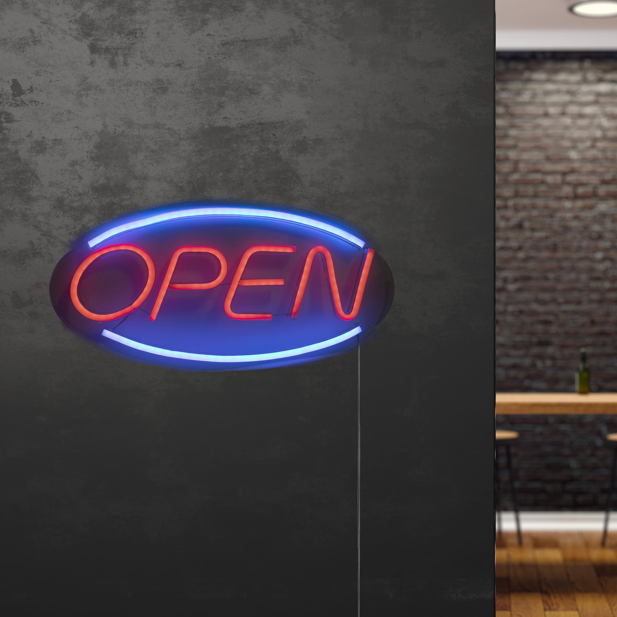 Northlight LED Open Neon Lighted Wall Sign - 17.75" - Red and Blue