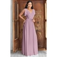 thumbnail image 3 of KOH KOH Long Bridesmaid Wedding Guest Sleeveless V-Neck Full Floor Length Flowy Sexy Wrap Formal Evening Cocktail Party Tall Maxi Dress Gown For Women Dusty Pastel Pink Large US 12-14 NT333, 3 of 6