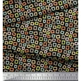 thumbnail image 2 of Soimoi Black Cotton Duck Fabric Square Geometric Print Fabric by the Yard 42 Inch Wide, 2 of 3