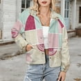 thumbnail image 3 of Jackets for Women Winter Coat Jackets Flannel Stand Collar Jacket(Beige Mandala Patchwork Design,Size:S-4XL), 3 of 7