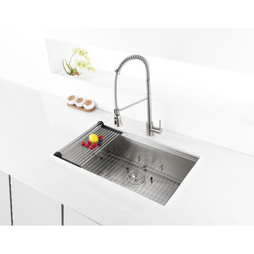Ruvati Roma Workstation Ledge 32 L X 19 W Undermount Kitchen Sink Walmart Com Walmart Com