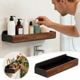thumbnail image 2 of Wall Mounted Detachable Aluminum Solid Wood Bathroom Storage Shelf Space Saving Guardrail Rack Organizer, 2 of 7