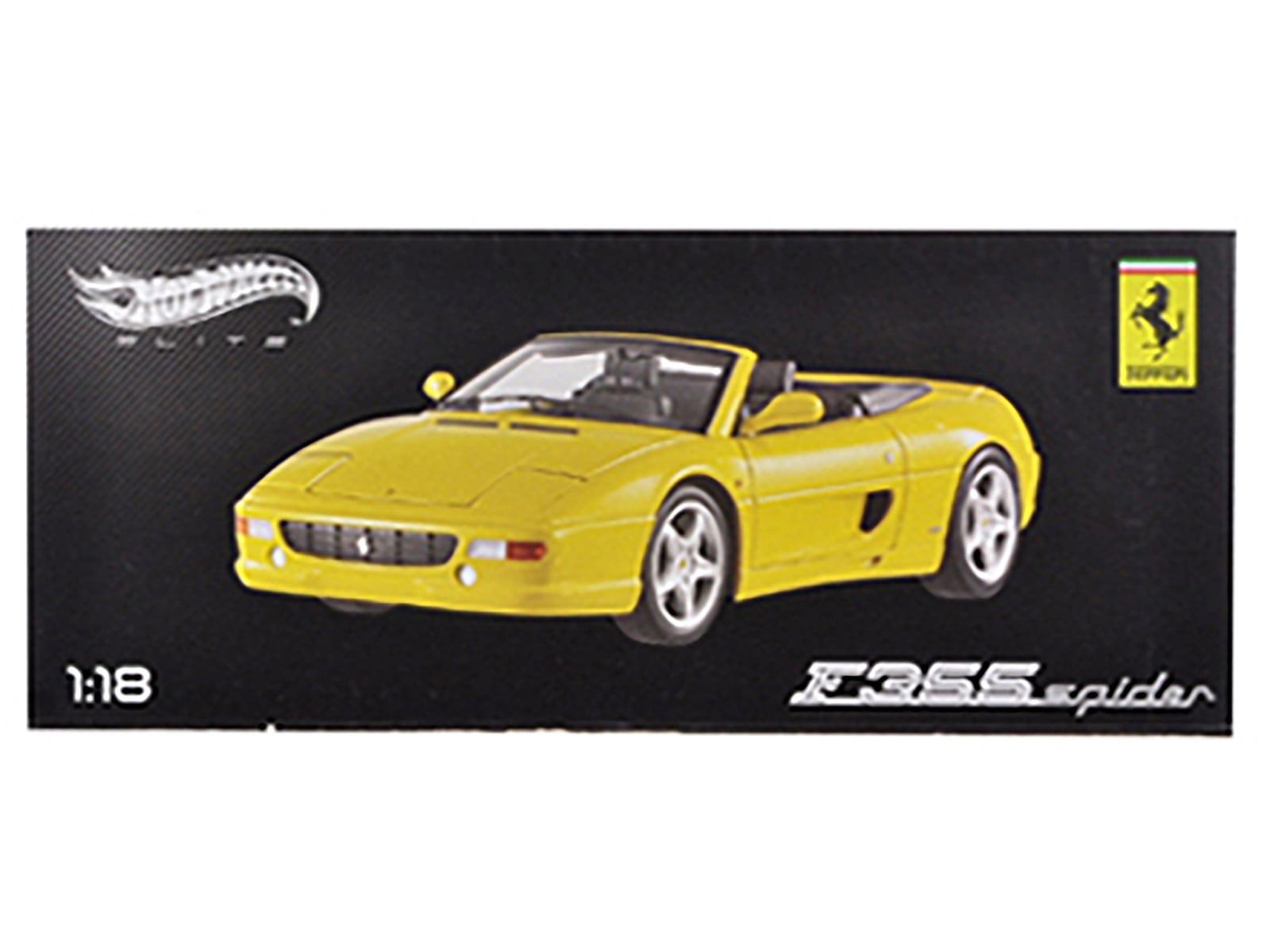 Ferrari F355 Spider Convertible Yellow Elite Edition 1/18 Diecast Car Model by Hot Wheels