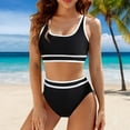 thumbnail image 1 of WILLBEST Traje de Baño de Dos Piezas para Mujer, conjuntos de Bikini de Cintura Alta para Mujer, Traje de Baño deportivo de Dos Piezas con Bloques de Color, Trajes de Baño de Corte Alto, 1 of 5