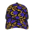 thumbnail image 3 of Lsque Golden Snake And Purple Rose Printed Trucker Hat - Baseball Cap for Men Women - Breathable Mesh Side, Adjustable Fit - for Casual Wear, 3 of 7