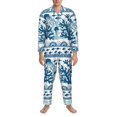 thumbnail image 3 of Yiaed Sea Underwater Jellyfish Print Men’s Pajamas Set - Long Sleeve Button Down Sleep Shirt and Pajama Bottoms Sleepwear Set Mens Pjs Sets Men's Pajama Bottoms-X-Large, 3 of 7
