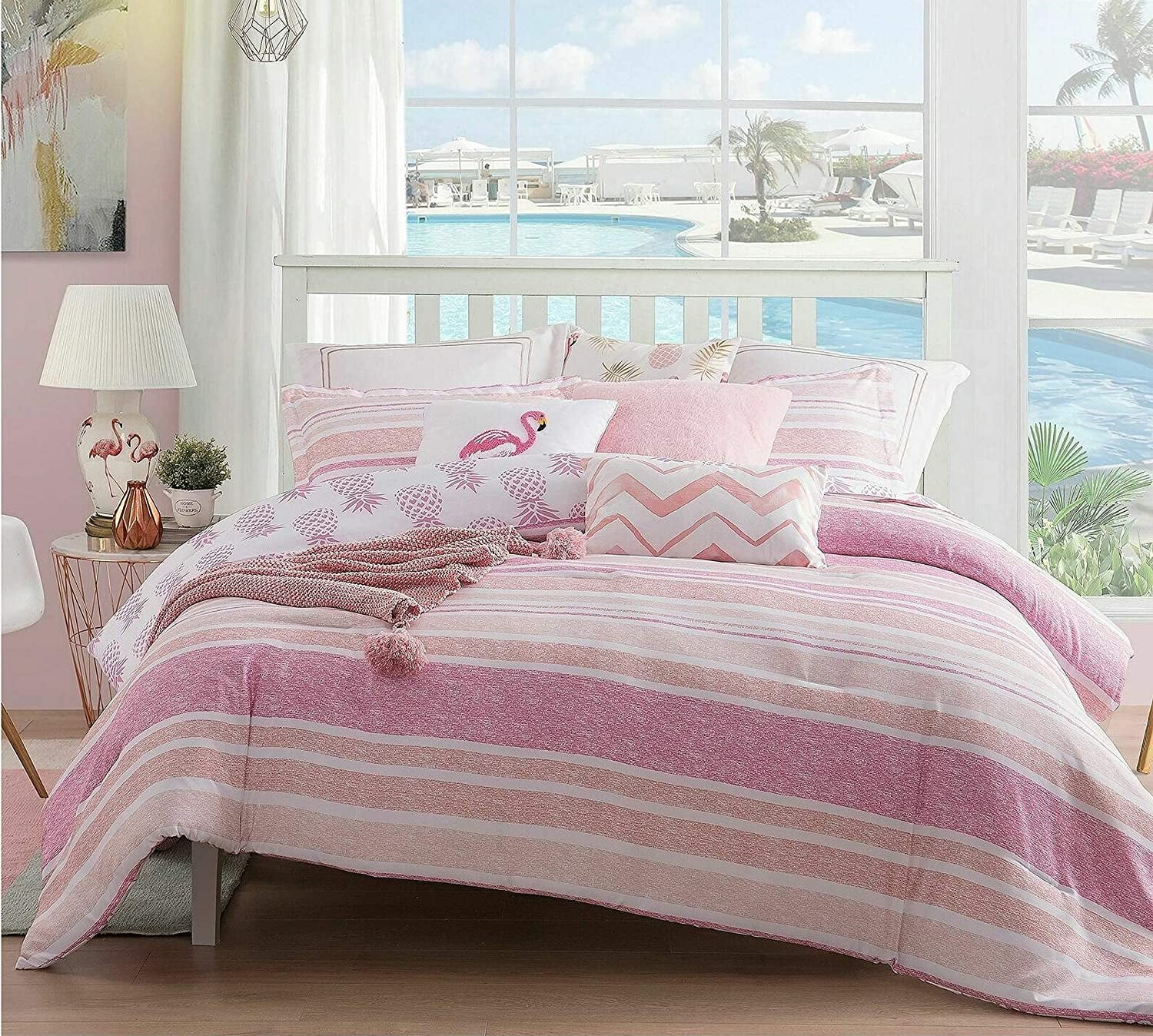Details about   Magical Mermaids 3 Piece Pink Twin Sheet Set w Sham Pink and Blue Under the Sea 