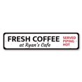thumbnail image 2 of Coffee Served Piping Hot Novelty Sign, Metal Wall Decor - 4x18 inches, 2 of 4
