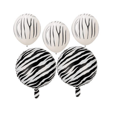 Zebra Print Party Decoration Balloon Set Black and White Animal Theme Birthday