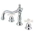 thumbnail image 1 of Kingston Brass CC60L1 Robinet de Lavabo Vintage à Grand Diffusion avec Poignée Croisée Pop-Up, Chrome, 1 of 1