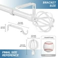 thumbnail image 3 of Urbanest 3/4" Diameter Designer Steel Cage Single Curtain Rod – Heavy Metal Decorative Finials, Drapery Hardware for Window Treatments, 84" to 120", Glossy White, 3 of 6
