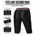 thumbnail image 3 of Exxact Sports Combat 7-Pad Adult Football Girdle for Men with Cup Pocket, Padded Compression Shorts with Integrated Pads, Men's Girdle Football (AS, Black), 3 of 7