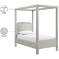 thumbnail image 2 of Bowery Hill Contemporary Grey Linen Textured Fabric Upholstered Twin Bed, 2 of 11