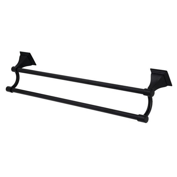 Kingston Brass BAH6123MB 24 in. Monarch Dual Towel Bar, Matte Black