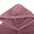 thumbnail image 3 of MIUOWANP Winter Fuzzy Fleece Jacket Women Plus Size Button Plush Tops Hooded Loose Cardigan Wool Coat Winter Jacket, 3 of 4