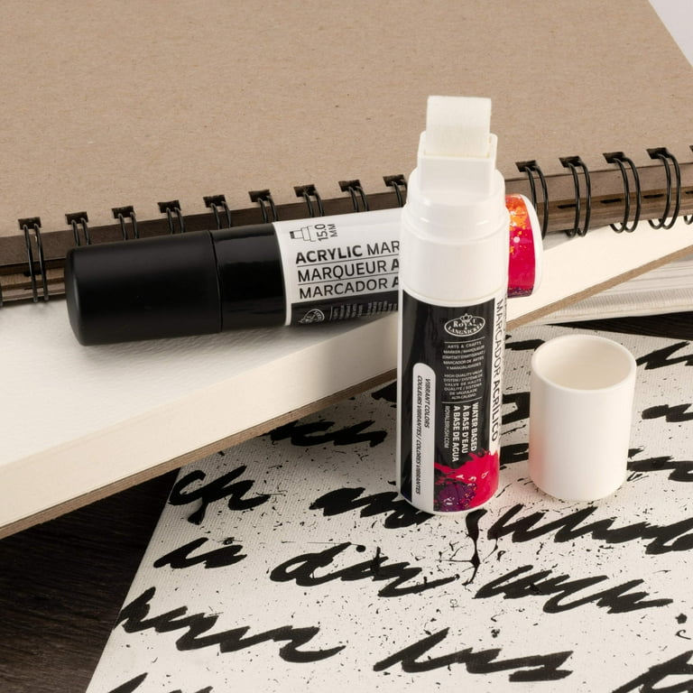 Royal & Langnickel 2 Piece Acrylic Markers Black White 15mm Multi